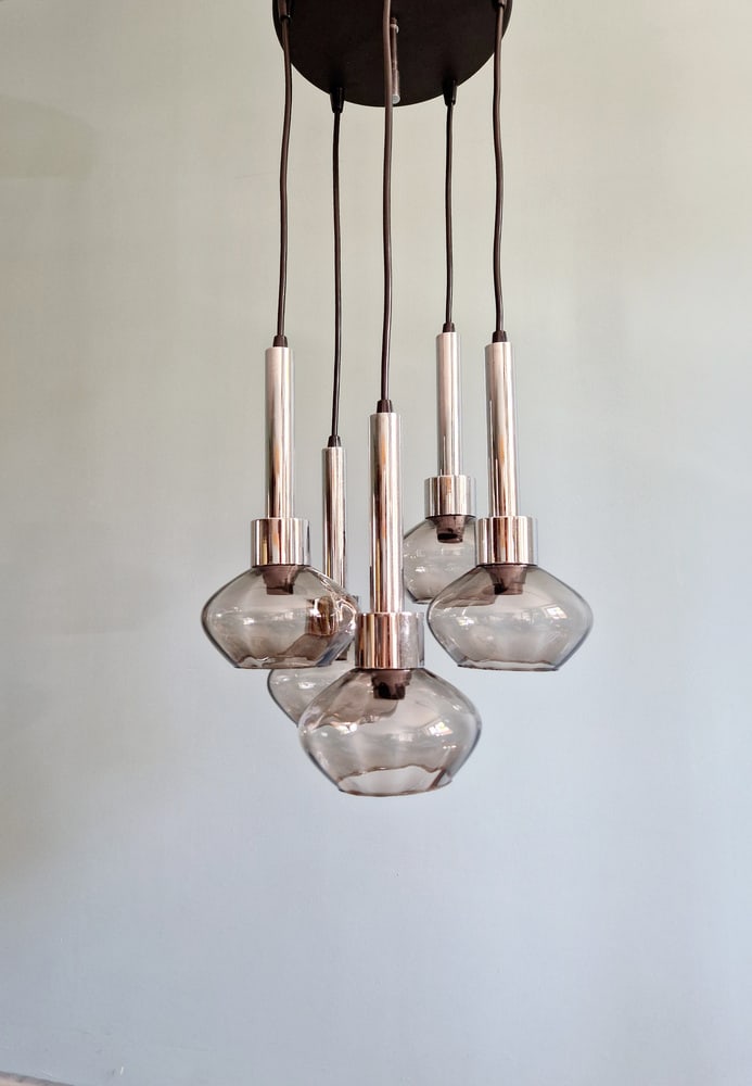 Cascade Chandelier in Metal and Glass, 1960s - 14