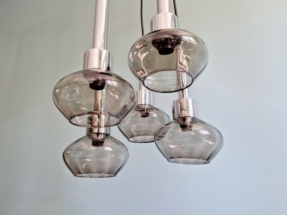 Cascade Chandelier in Metal and Glass, 1960s - 7
