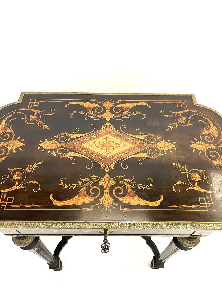 Napoleon III Table with Marquetry Decoration - 8