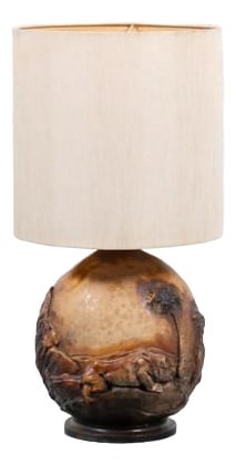 Vintage Danish Ceramic Relief Table Lamp, 1960s (1 of 7)
