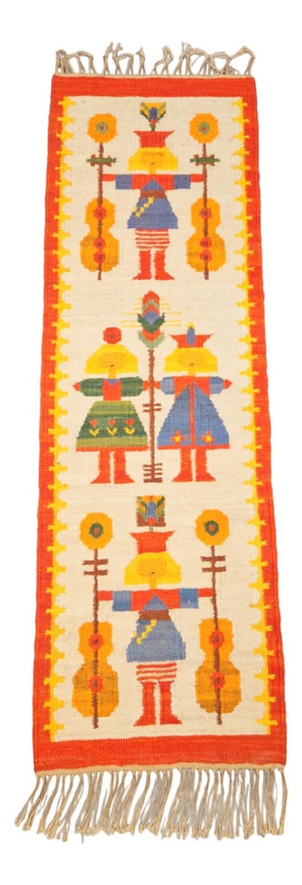 Vintage Chapel Kilim by Maria Domanska, 1960s: vintage kelim Maria Domanska Chapel wawel broste kobe denmark ‘60Designed by Polish Maria Domanska and published by wawel broste kobe DenmarkHandwoven Colorful motif kelim tapestry wall