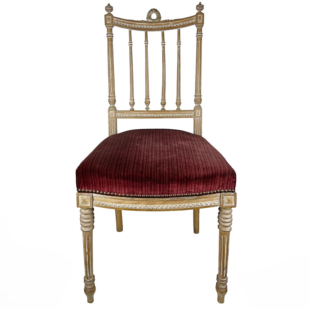 Swedish Gustavian Carved Wood in Velvet Chair (1 of 20)