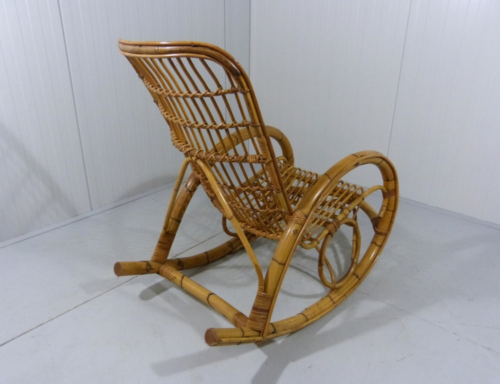 Rattan Rocking Chair, 1960s - 10