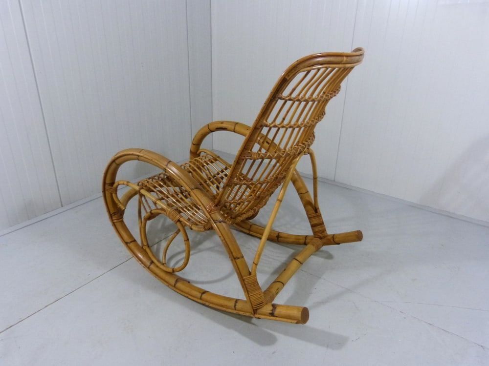 Rattan Rocking Chair, 1960s - 14