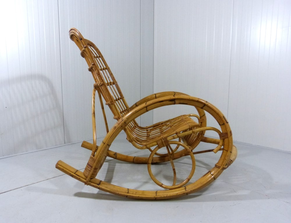 Rattan Rocking Chair, 1960s - 5