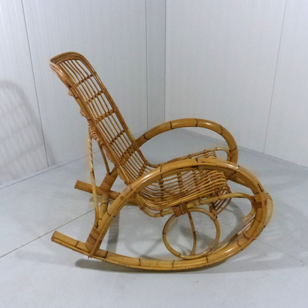 Rattan Rocking Chair, 1960s - 7