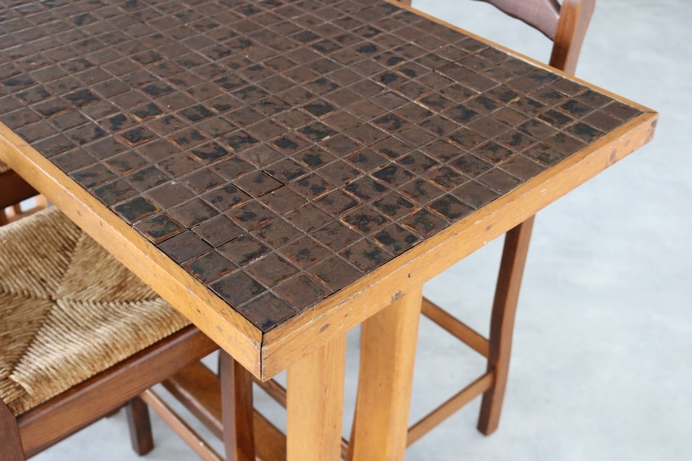 Vintage Bar Table with Stools, 1950s, Set of 5 - 11