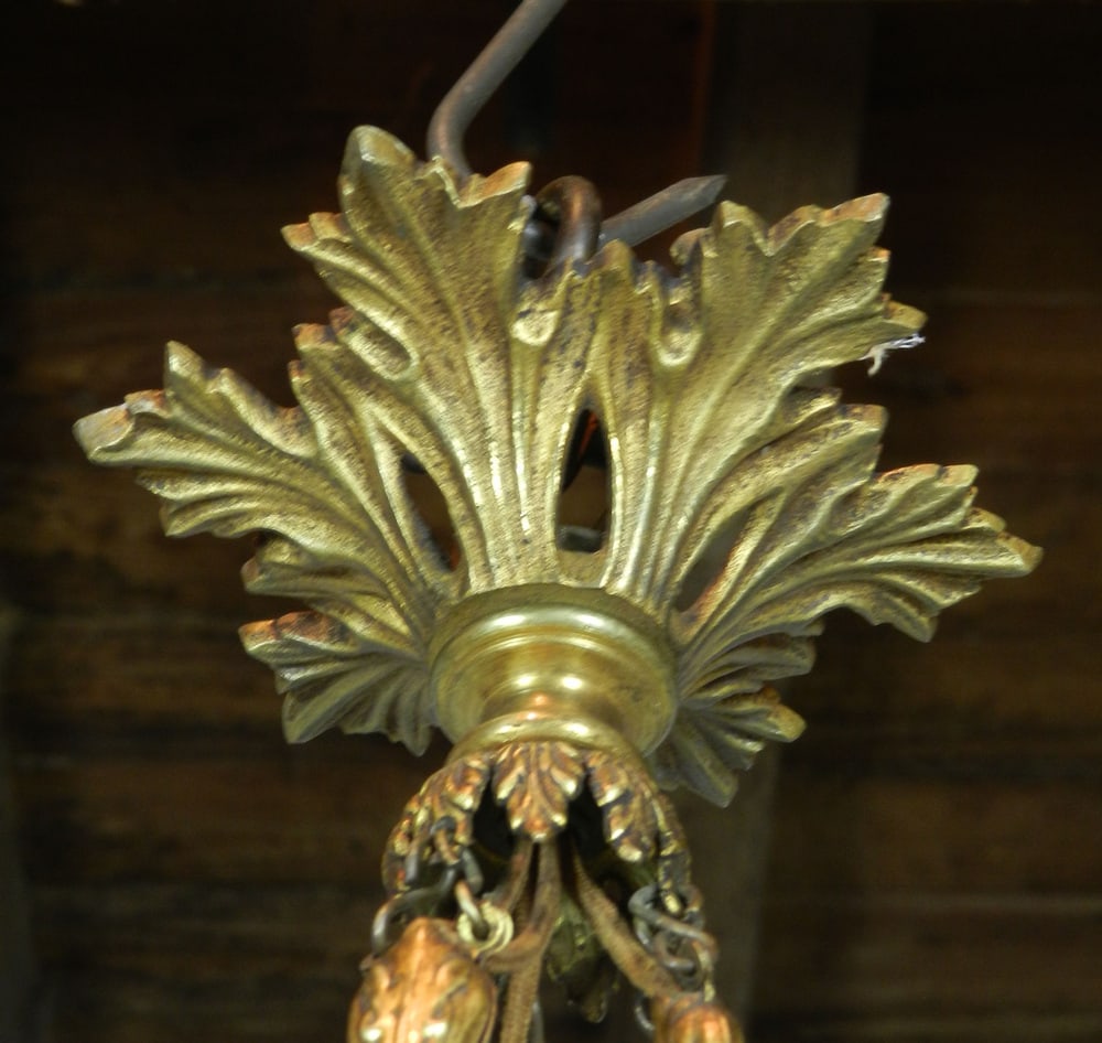 French Three Arm Ceiling Light, 1930s - 16