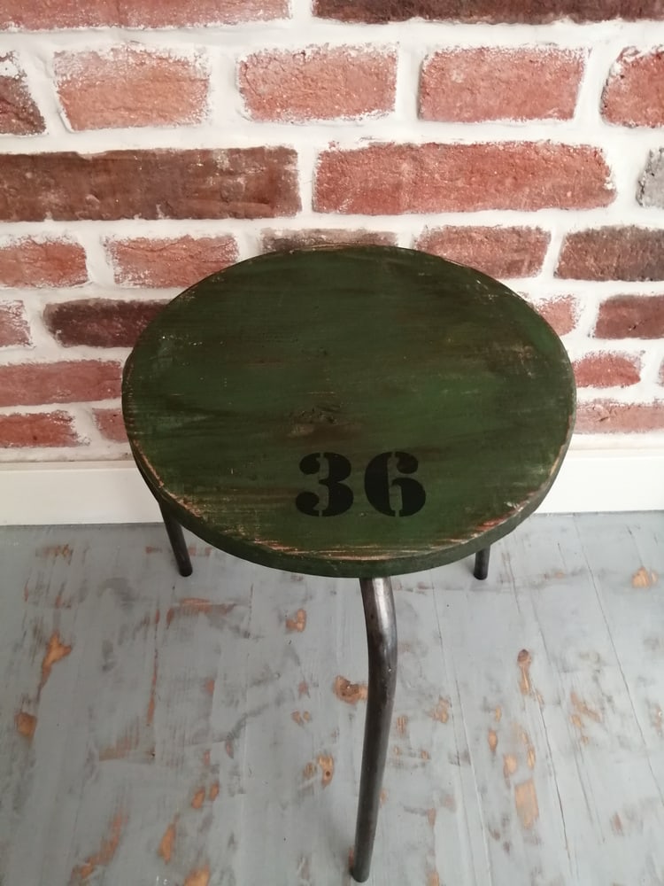 Vintage Industrial Black Stool - 15