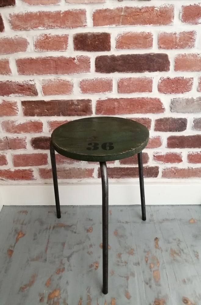 Vintage Industrial Black Stool - 5