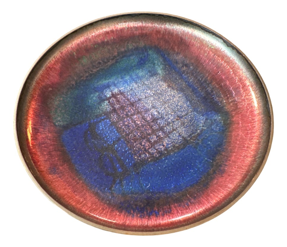 Enameled Copper Bowl by Hakon Bjornstad, 1950s: Vintage Enameled Copper Bowl by Hakon Bjornstad, 1950s Country of Manufacture: Denmark Design Period: 1950 to 1959 Detailed Condition: Excellent — This vintage/antique piece is in near original
