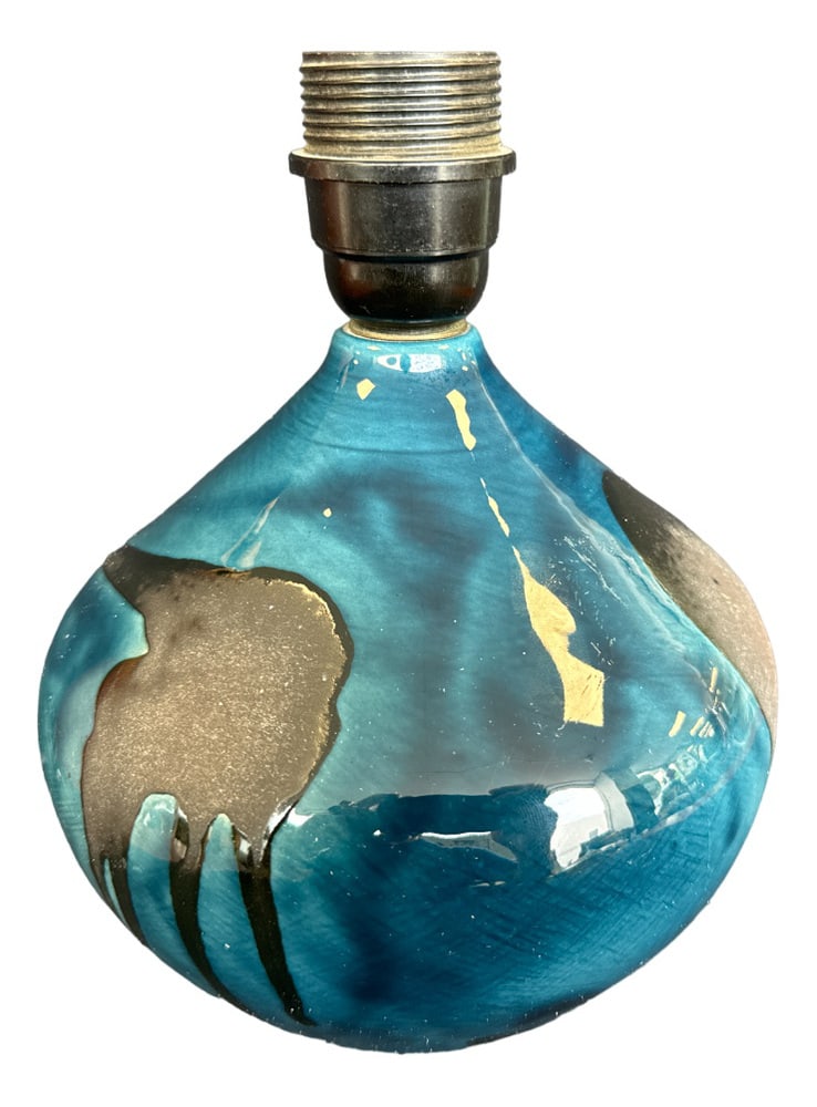 Ceramic Table Lamp Model 33b by Max Idlas, 1950s: Ceramic Table Lamp Base Model 33b by Max Idlas, 1950s Country of Manufacture: France Design Period: 1950 to 1959 Production Period: 1950 to 1959 Restoration and Damage Details: Light wear consistent