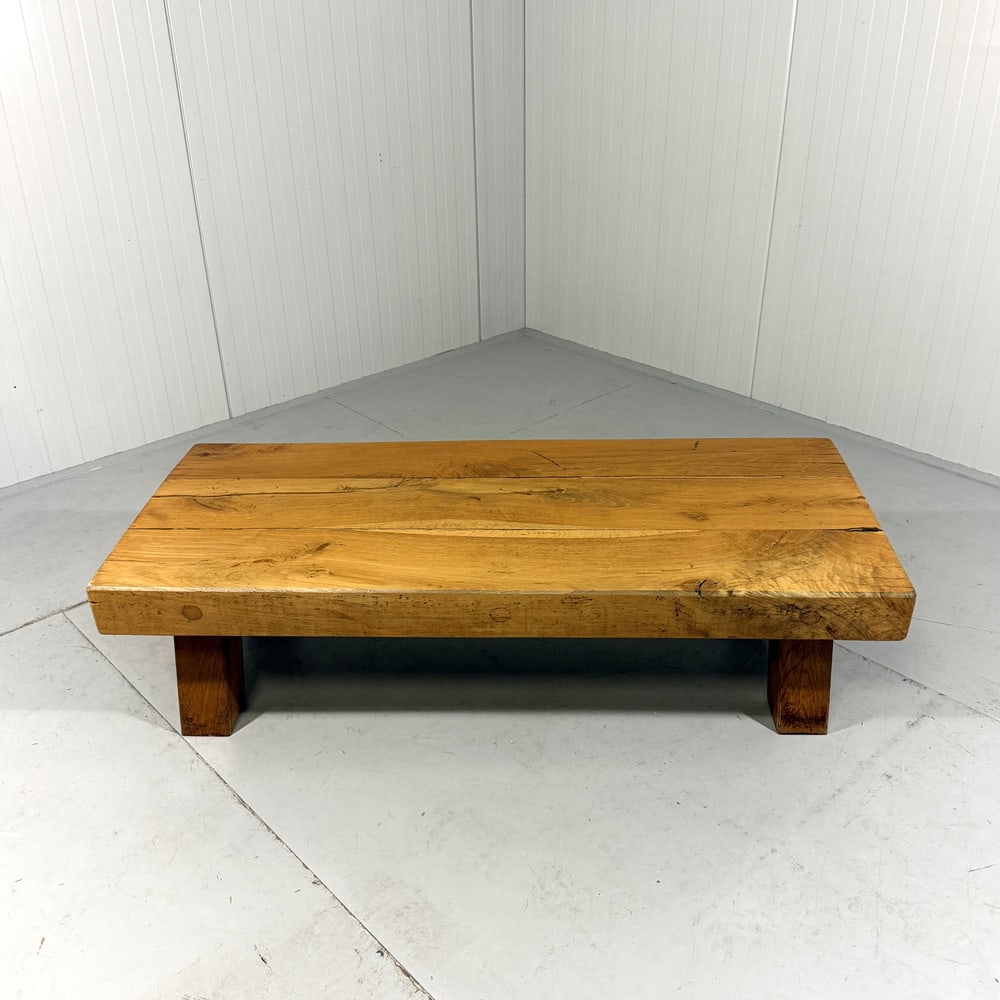 Rustic Sturdy Hardwood Coffee Table, 1960s - 4