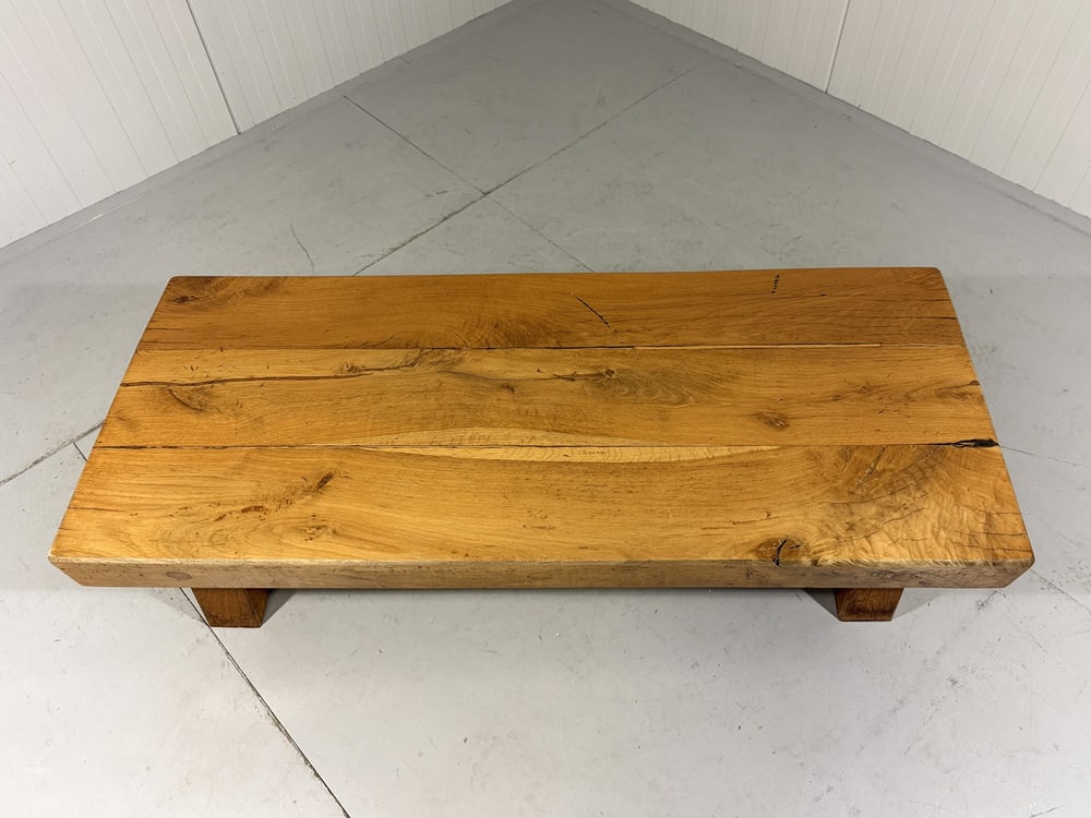Rustic Sturdy Hardwood Coffee Table, 1960s - 9
