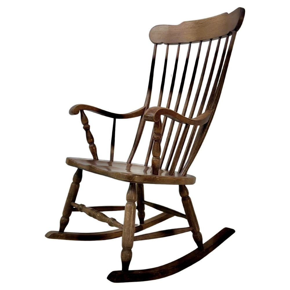 Vintage Rocking Chair in Oak from Den Ouden, 1975 - 2
