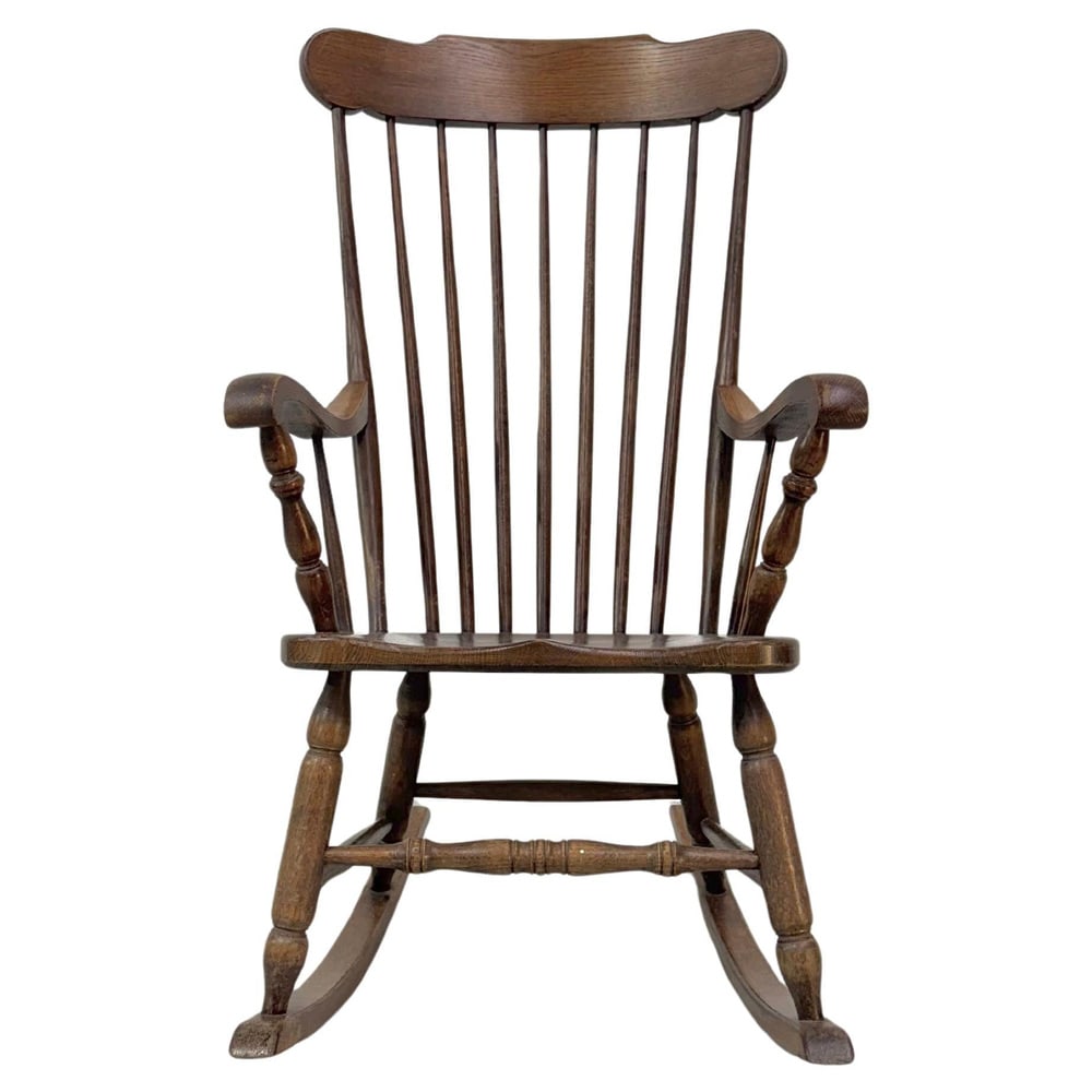 Vintage Rocking Chair in Oak from Den Ouden, 1975 - 3