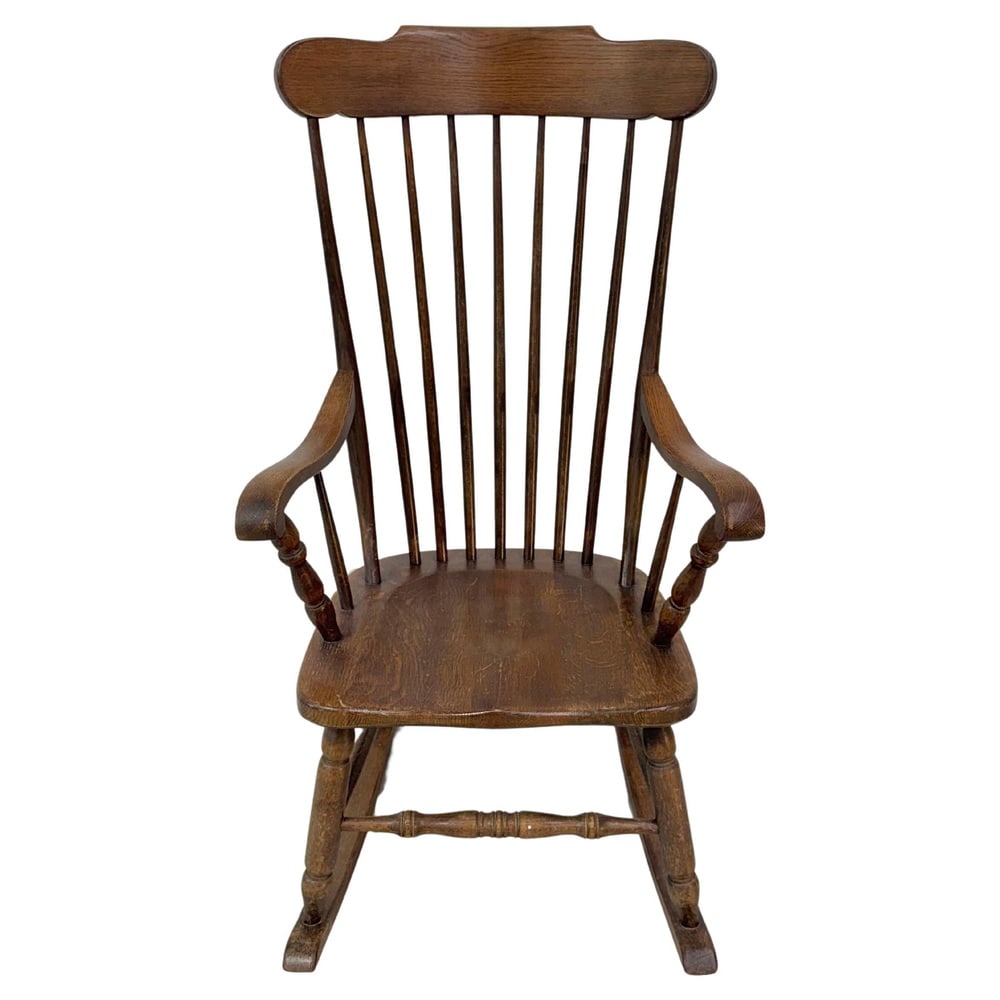 Vintage Rocking Chair in Oak from Den Ouden, 1975 - 5