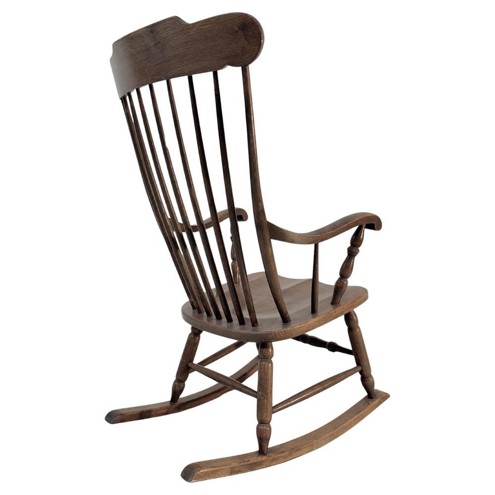 Vintage Rocking Chair in Oak from Den Ouden, 1975 - 6