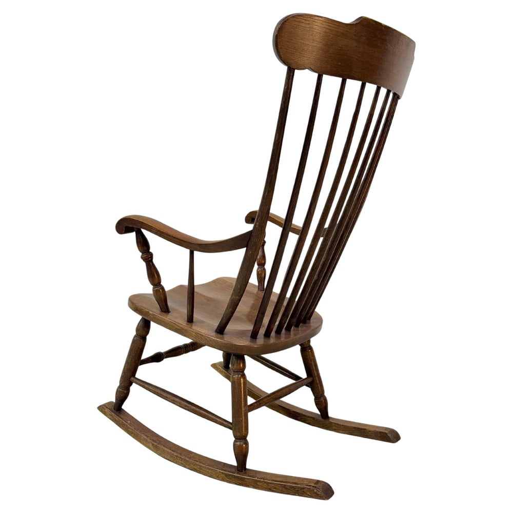 Vintage Rocking Chair in Oak from Den Ouden, 1975 - 7
