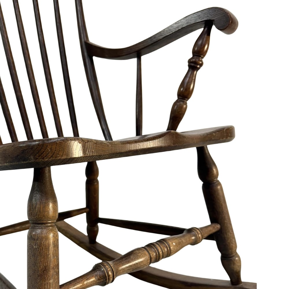 Vintage Rocking Chair in Oak from Den Ouden, 1975 - 8