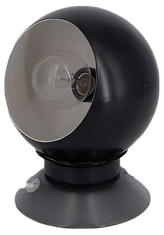 Lamp H.63 by Jørgen Berthel for Abo Randers, 1960s: This magnetic lamp was designed by Hans Jørgen Berthel for the Danish manufacture Abo Randers during the 1960s. Modell Ny-Mag H.63. This spherical lamp, in the style of Space Age, was made of
