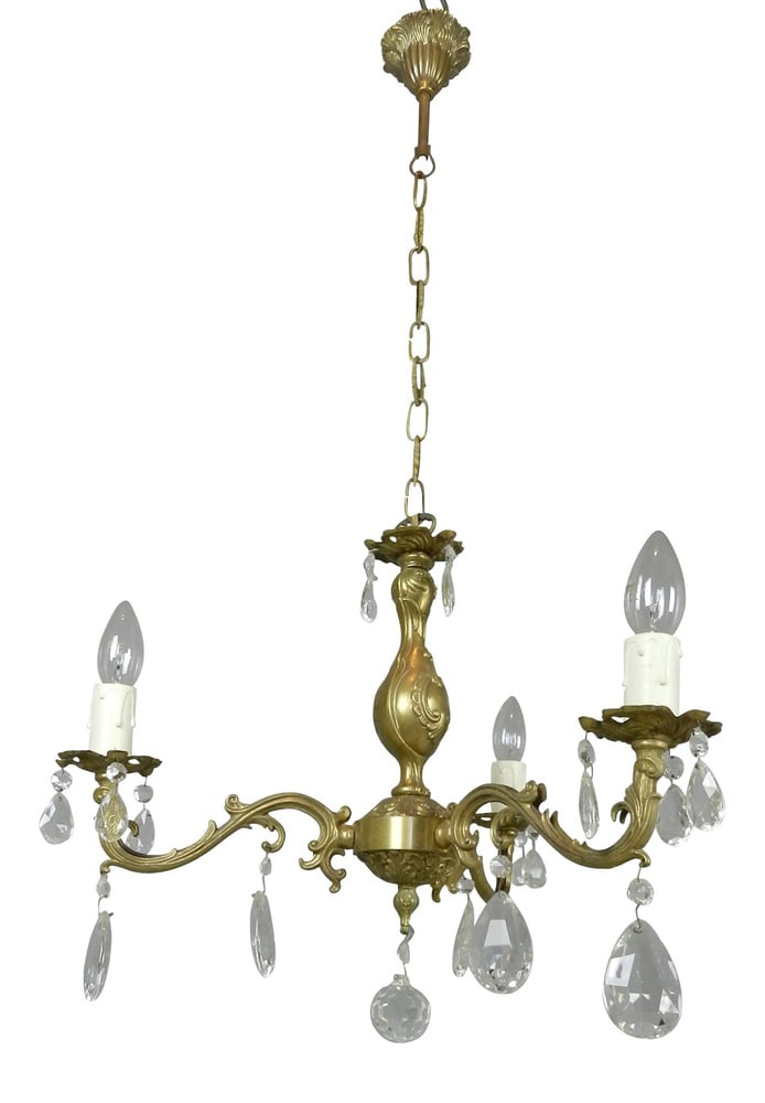 French Chandelier & Wall Sconces, 1950s, Set of 3 (1 of 20)