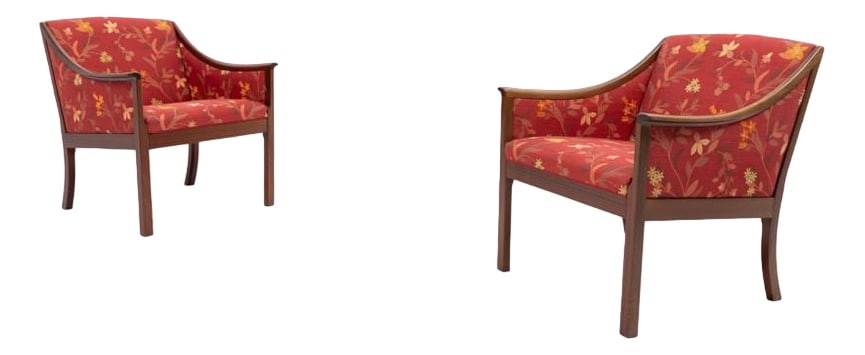 Armchairs by Wanscher for P. Jeppensen, Set of 2: Ole Wanscher was an architect and professor of architecture specialising in furniture designs. He was mainly influenced by Professor Kaare Klint, with whom he worked from 1924 through 1927. Nowadays,