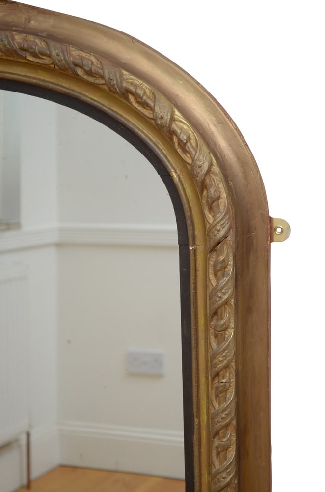 Large Antique Gilded Wall Mirror, 1850 - 11
