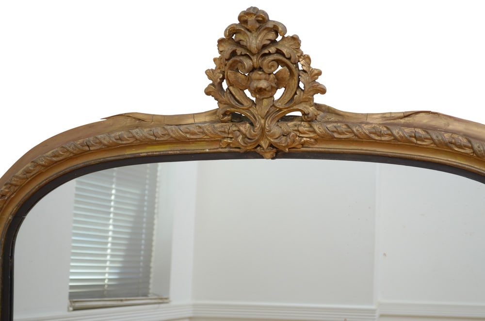 Large Antique Gilded Wall Mirror, 1850 - 17