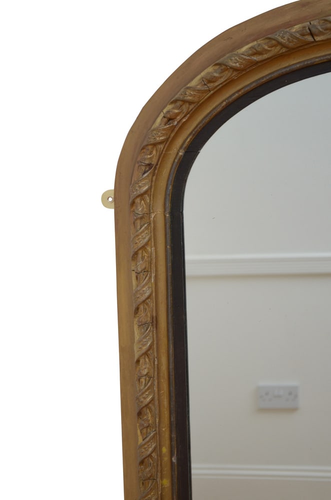 Large Antique Gilded Wall Mirror, 1850 - 19