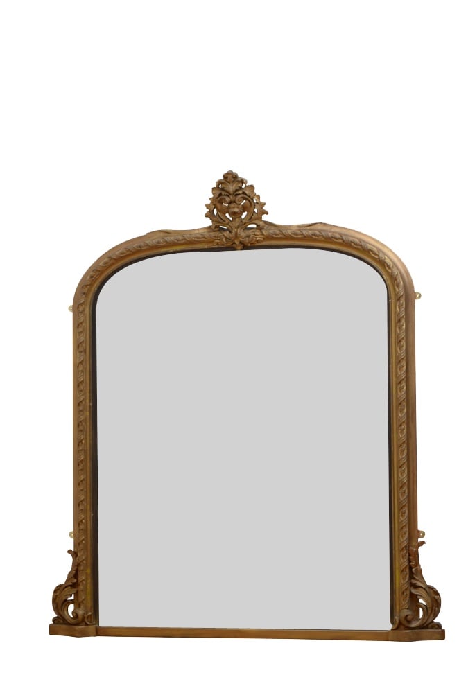 Large Antique Gilded Wall Mirror, 1850 - 2