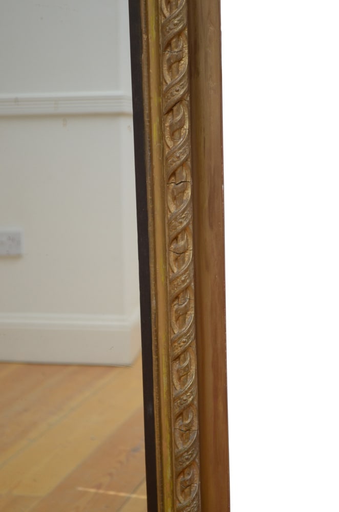 Large Antique Gilded Wall Mirror, 1850 - 9