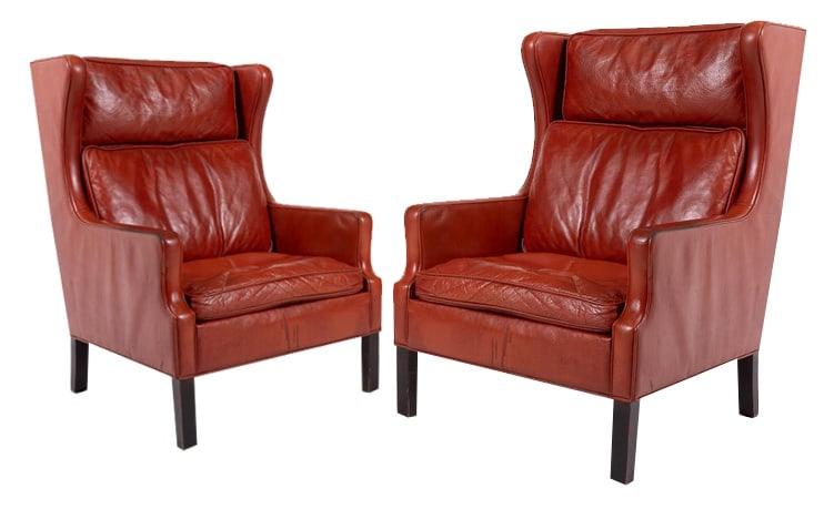 Set of Wing Armchairs by Mogens Hansen, 1970s (1 of 10)