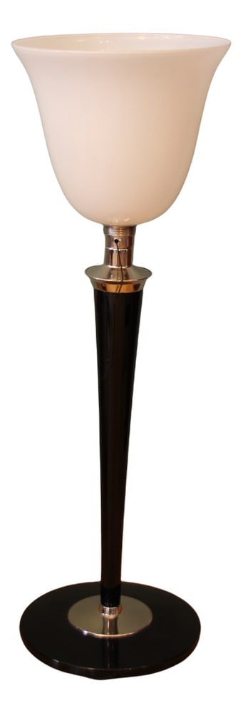French Art Deco Table Lamp from Mazda, 1950s: This classic Art Deco table lamp, model 'Lampe Mazda', was designed between the 1920s and 1940s and was manufactured by Mazda in France during the 50s. Country of Manufacture: France Design Period: