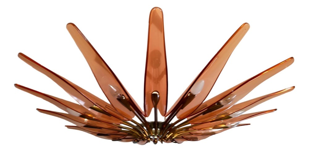 Dahlia Fountain Chandelier from Fontana Arte: Art Model Dahlia Fountain Chandelier by Max Ingrand for Fontana Arte, 1950s Country of Manufacture: Italy Design Period: 1950 to 1959 Production Period: 1950 to 1959 Additional Condition Information: