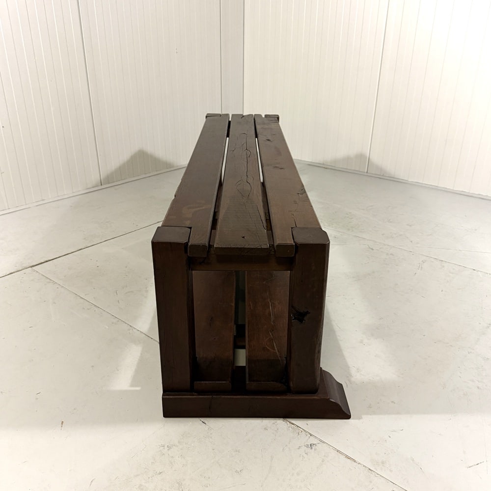 Large Brutalist Oak Bench Wall Table, 1900s - 17