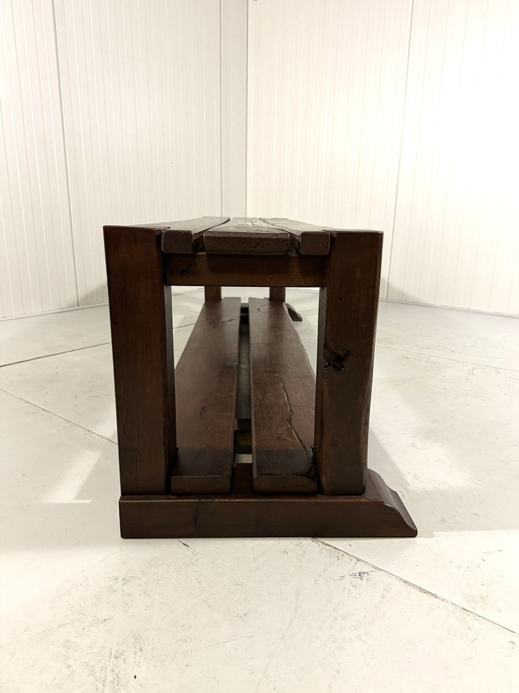 Large Brutalist Oak Bench Wall Table, 1900s - 19