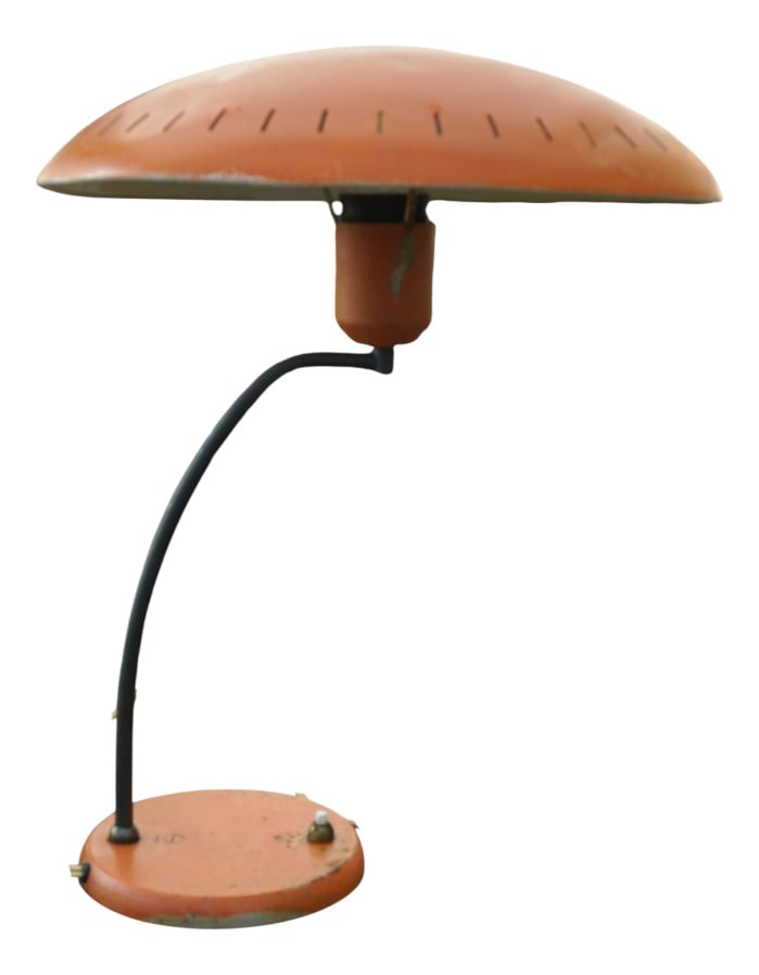 Mid-Century Desk Lamp by Kalff for Philips, 1950s: A rare, original "Junior" desk lamp by Louis Kalff for Philips, designed in 1956 and produced in Eindhoven, Netherlands, in the late 1950s/early 1960s – a sought-after mid-century modern