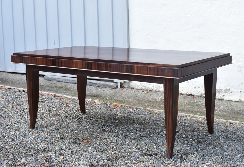 French Art Deco Style Macassar Ebony Dining Table - 14