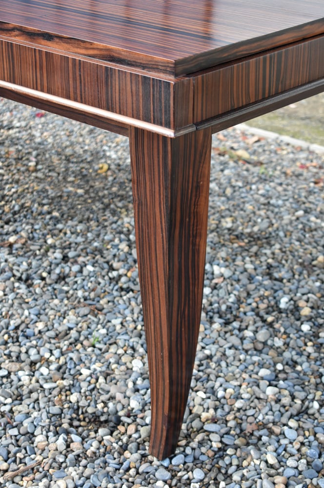 French Art Deco Style Macassar Ebony Dining Table - 16