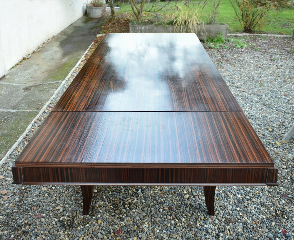 French Art Deco Style Macassar Ebony Dining Table - 9