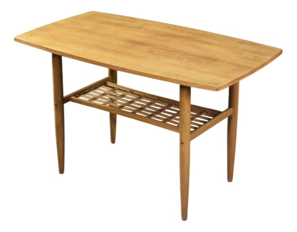 Modern Scandinavian Coffee Table, 1960s: This small coffee table was produced in Scandinavia during the 1960s. It was made of cherry wood. It is very attractive, hard and at the same time flexible and resistant to mechanical loads. The