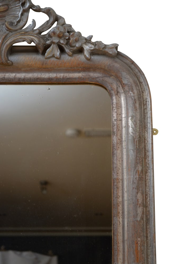 Antique Wall Mirror in Silver - 5