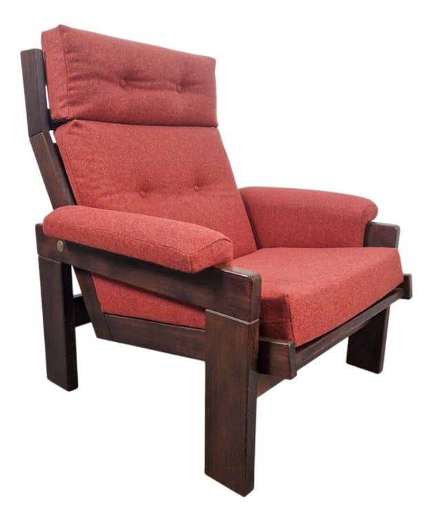 Wengé Lounge Chair by Martin Visser for T Spectrum: Vintage wenge armchair lounge chair by Martin Visser for Spectrum, the Netherlands 1960The lounge chair has a solid Wengé wooden frame with cushions that have been reupholstered.Color Brown