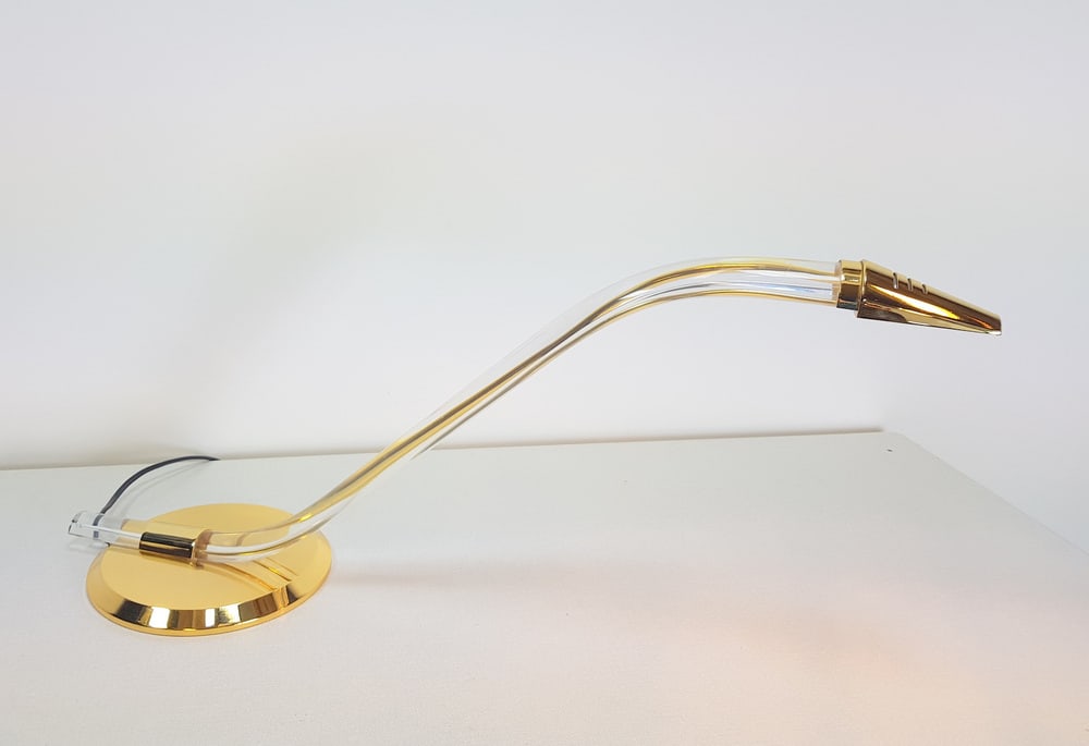 Brass and Acrylic Cobra Desk Lamp from Grupo Mci - 10