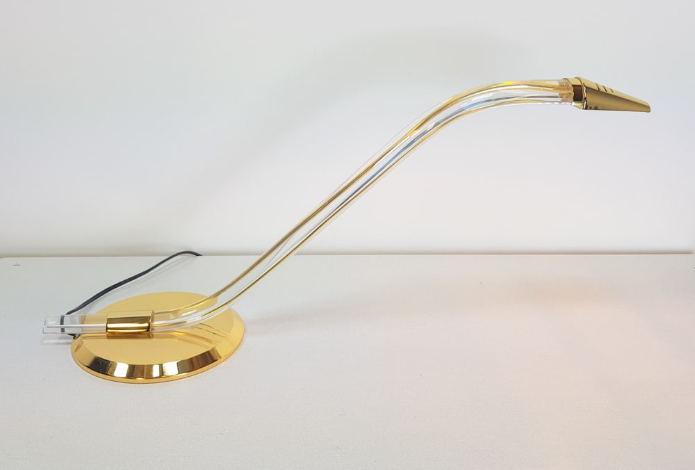 Brass and Acrylic Cobra Desk Lamp from Grupo Mci - 12