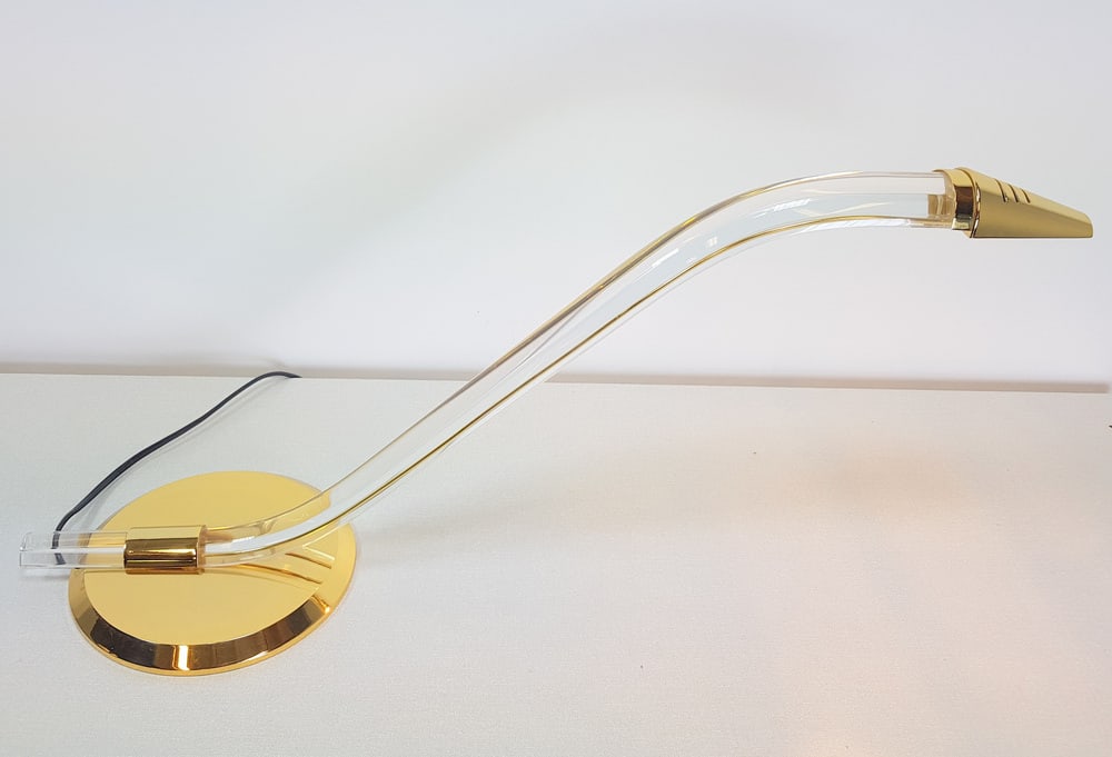 Brass and Acrylic Cobra Desk Lamp from Grupo Mci - 16