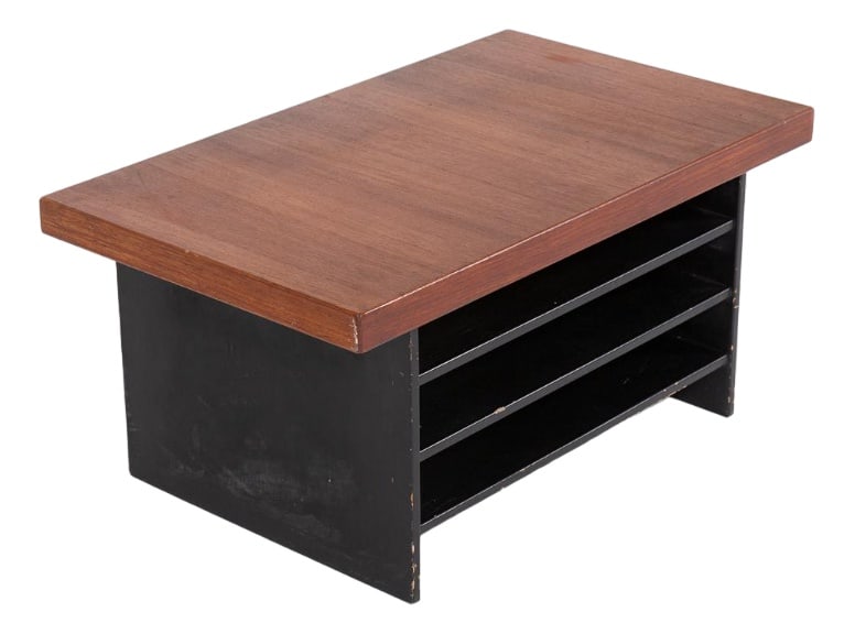 Side Table from Carl Gustaf Hiort Af Ornäs, 1960s: Scandinavian Modern Finish side table from ‘Välipala’ series designed by Carl Gustaf Hiort af Ornäs for HMN Huonekalu Mikko Nupponen. Loose teak veneered plate with shelf unit