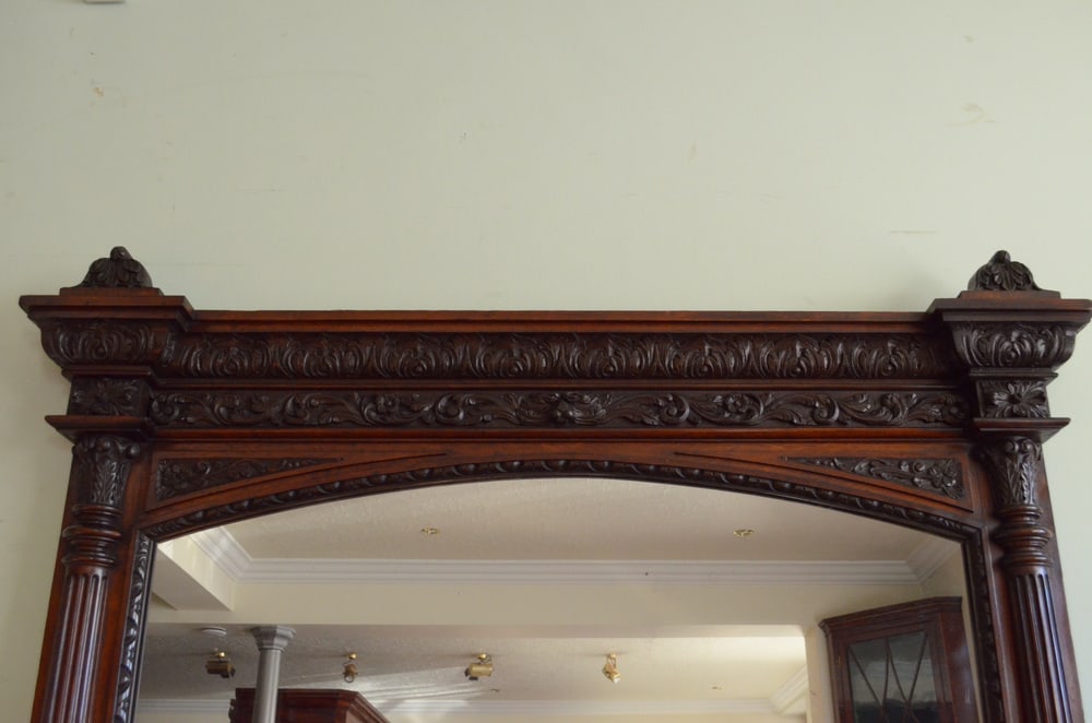 Large Oak Overmantle Mirror, 1880s - 17