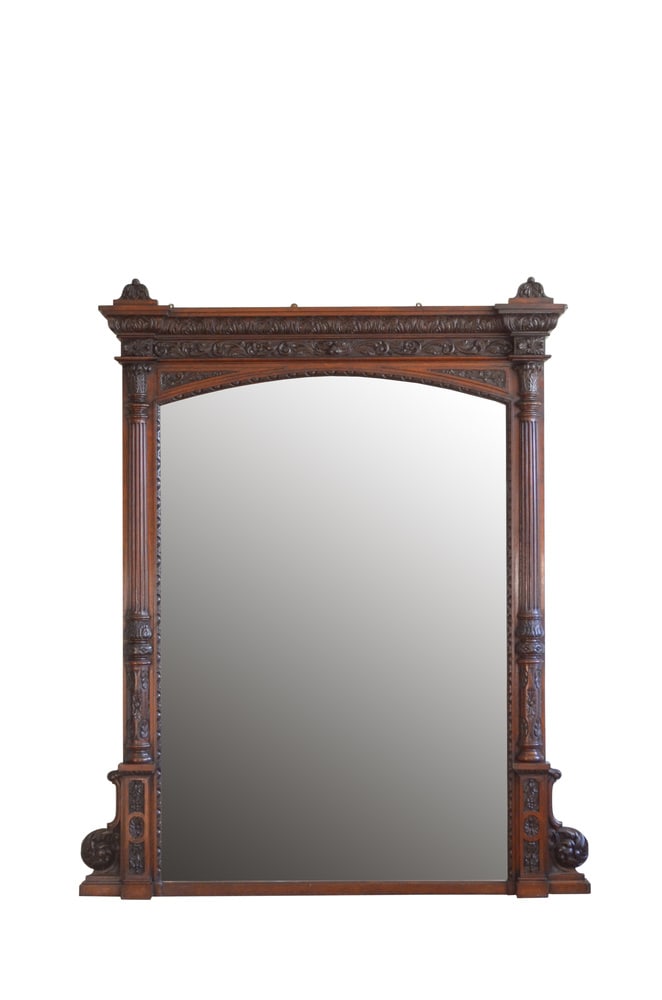 Large Oak Overmantle Mirror, 1880s - 3